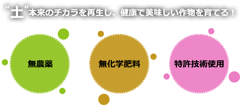 “土”本来のチカラを再生し、健康で美味しい作物を育てる！
